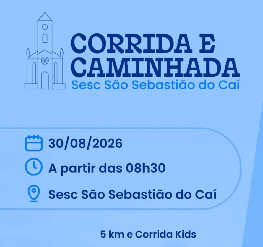 Imagem do evento CORRIDA E CAMINHADA SESC SÃO SEBASTIÃO DO CAÍ